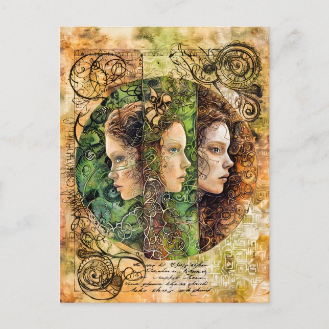 De tre norrmännen, Norse Fate Goddesses Helg Vykort (Framsida)