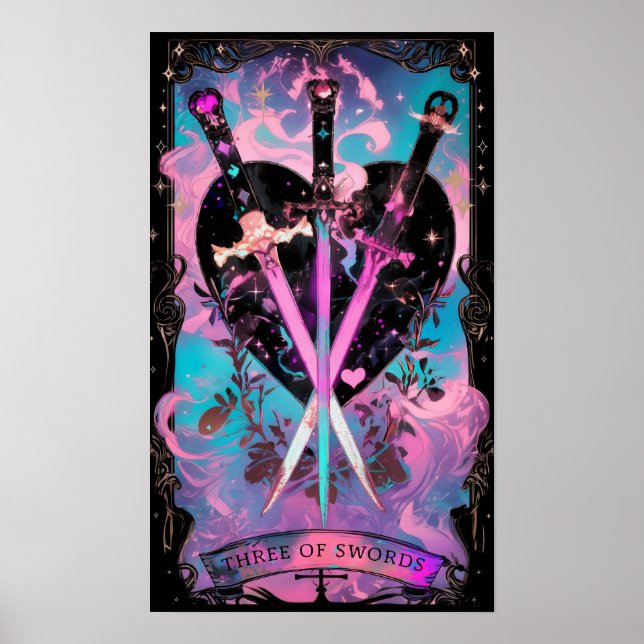 De tre orden Tarot Card Witchy Poster (Framsidan)