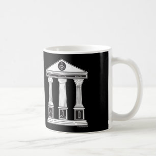 De tre pelarna av frimurerikaffemuggen kaffemugg