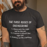 De tre Reglerna för ingenjörskonst T Shirt<br><div class="desc">Den här designen skapades genom digital grafik. Det kan vara personlig genom att välja det andra alternativet för anpassning. Kontakta mig på colorflowcreations@gmail.com om du vill ha denna design på en annan produkt. Köp min ursprungliga abstrakt-akrylmålning för försäljning på www.etsy.com/shop/colorflowart. Se fler av mina skapelser eller följ mig på www.facebook.com/colorflowcreations,...</div>