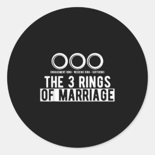 De tre Ringarna Giftermål Bröllop Bride Groom par Runt Klistermärke
