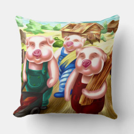 De tre små grisarna kastkudde kudde