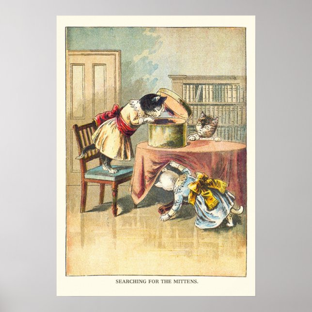 De tre små kattungarna: Sökning efter Mittens Poster (Framsidan)