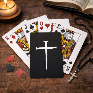 De tre spikarna Vita Korset Kristna Tro Kort Casinokort