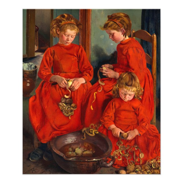 De tre systrarna av Leon Frederic Fototryck (Framsidan)