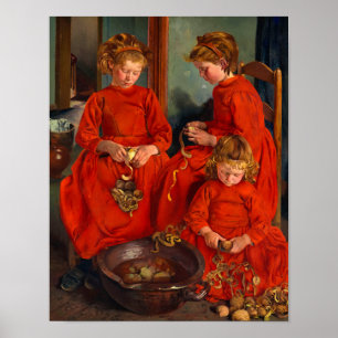 De tre systrarna av Leon Frederic Poster