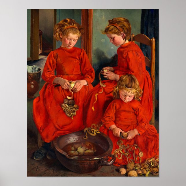 De tre systrarna av Leon Frederic Poster (Framsidan)