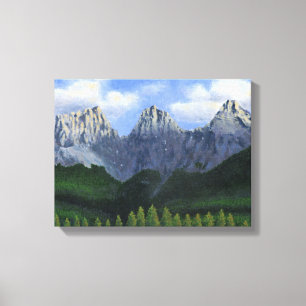 De tre systrarna i Canmore, Alberta, Kanada Canvastryck