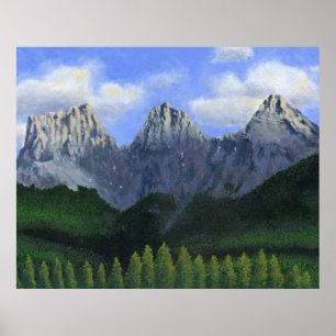 De tre systrarna i Canmore, Alberta, Kanada Poster