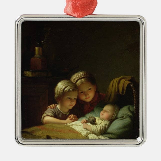 De tre systrarna julgransprydnad metall (Framsidan)