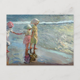 De tre systrarna på stranden av Joaquin Sorolla Helg Vykort