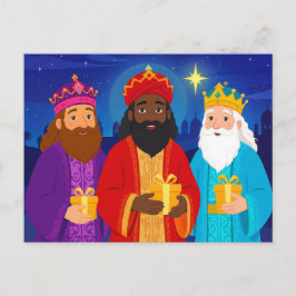 De tre vise männens trettondedag julstjärna helg vykort