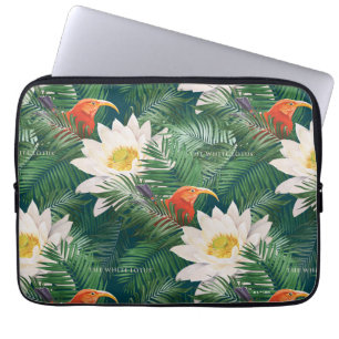 De tropiska Lotus-fåglarna och Lotus Mönster Laptop Fodral