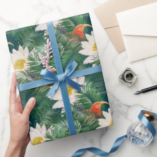 De tropiska Lotus-fåglarna och Lotus Mönster Presentpapper