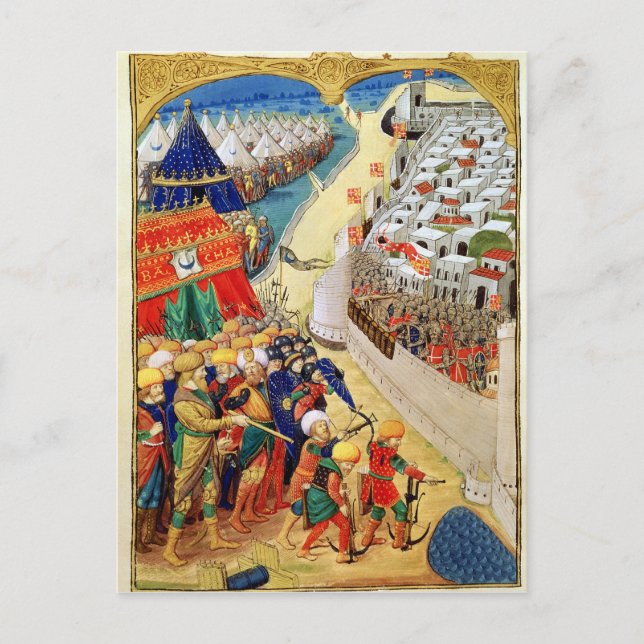 De turkiska styrkorna förbereder sig för strid vykort (Framsida)