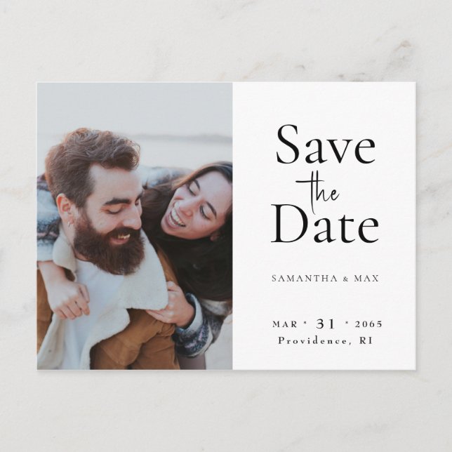 De två av oss Photo Modern QR-koden Spara datumet Vykort (Framsida)