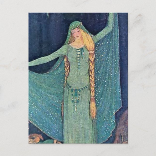 “De två kungabarnen” av Elenore Abbott Vykort (Framsida)