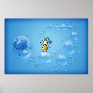 De två och bubblorna poster