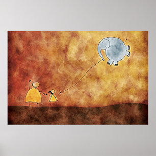 De två och Elephant Poster