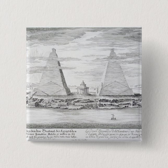 De två pyramiderna av Moeris, kung av egyptenen Knapp (Framsida)