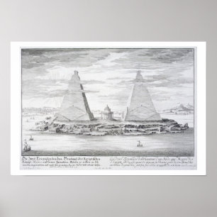 De två pyramiderna av Moeris, kung av egyptenen Poster