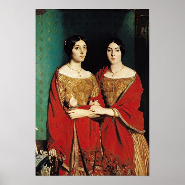 De två systrarna, eller Mesdemoiselles Chasseriau Poster (Framsidan)