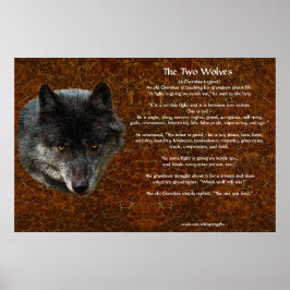 DE TVÅ VARGARNA CHEROKEE TALE Art Poster