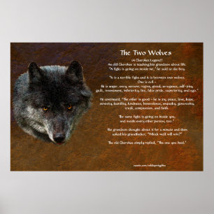 DE TVÅ VARGARNA CHEROKEE TALE Art Poster