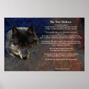 DE TVÅ VARGARNA CHEROKEE TALE Art Poster