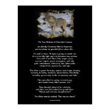 DE TVÅ VARGARNA CHEROKEE TALE Art Poster