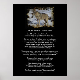 DE TVÅ VARGARNA CHEROKEE TALE Art Poster