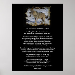 DE TVÅ VARGARNA CHEROKEE TALE Art Poster