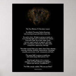 DE TVÅ VARGARNA CHEROKEE TALE Native American Prin Poster