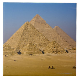 De underbara pyramiderna av Giza, egypten Kakelplatta