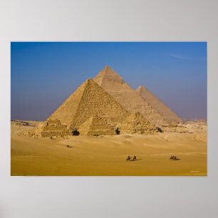 De underbara pyramiderna av Giza, egypten Poster