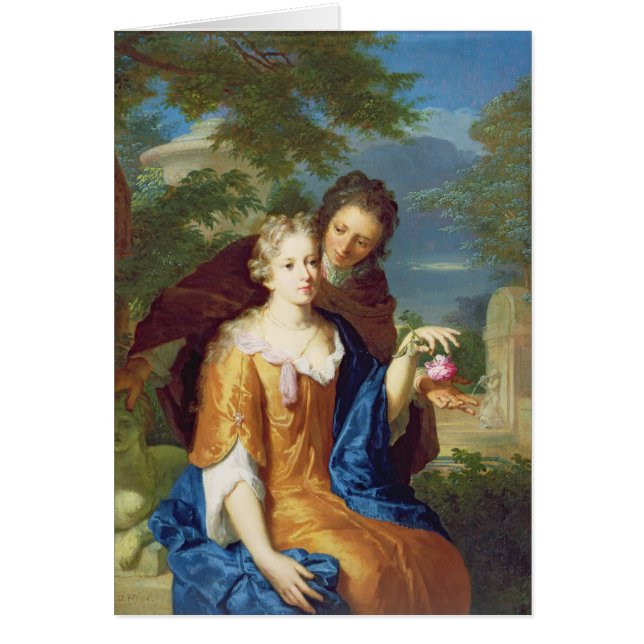 De unga älskarna hälsningskort (Framsidan)