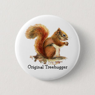 De ursprungliga Treehuggers Humor är ekorrar Knapp