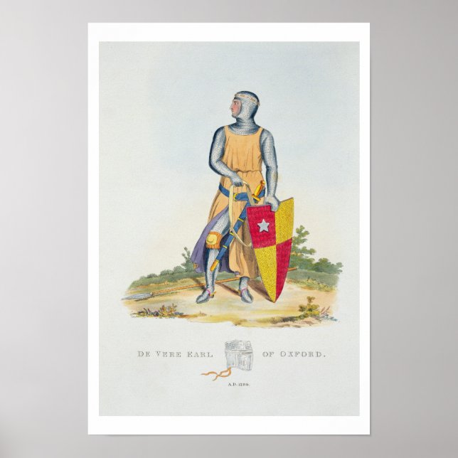 De Vere, Earl of Oxford, 1280, från "Ancient Armou Poster (Framsidan)