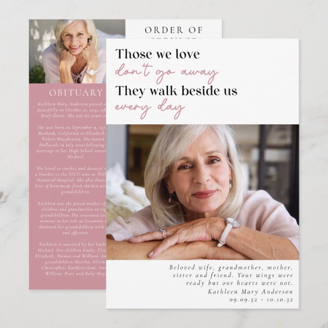 De vi Kärlek går inte förbi fotobeställning Program (Fram/baksida)