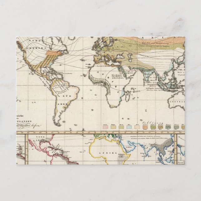 De viktigaste odlade växterna sprider distrikt vykort (Framsida)