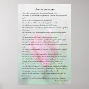 De virtuösa Woman-proverberna 31:10-31-utskrift Poster
