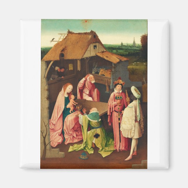 De vise männens tillbedjan av Hieronymus Bosch Magnet (Framsidan)