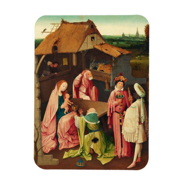 De vise männens tillbedjan av Hieronymus Bosch Magnet (Vertikal)