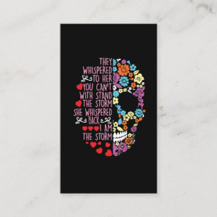 De viskade till hennes blommiga hudstorm visitkort