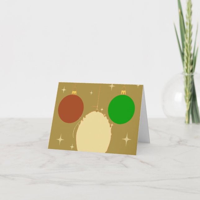 de Voeux Dorée Boules de Noël Chic Kort (Framsida)