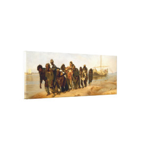 De Volga båtuthyrarna vid Ilya Repin slågen in Canvastryck