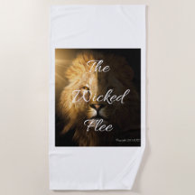 De Wicked Flee Proverbs 28:1 KJV Beach Towel
