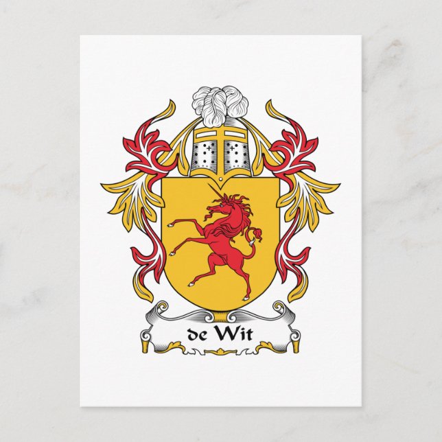 de Wit Family Crest Vykort (Framsida)