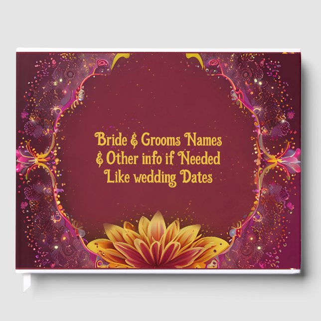 "De yttre Blommarna: A Firande i Kärlek" Bröllop Gästböcker (Framsida)