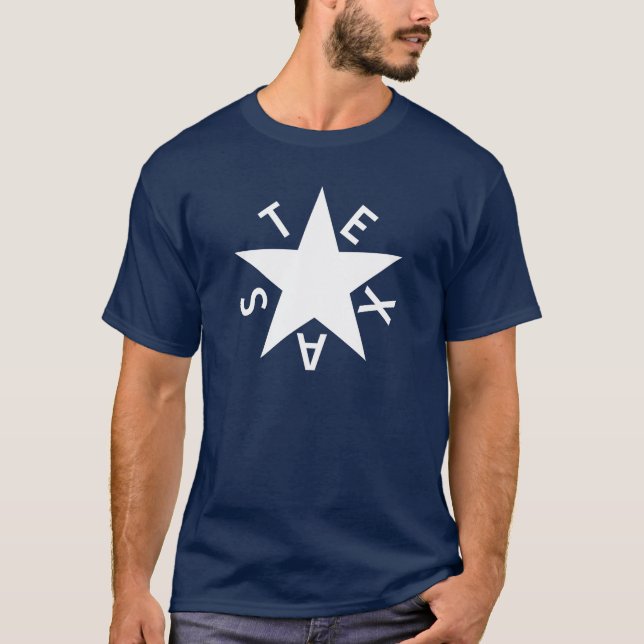 De Zavala T-Shirt (Republiken Texas flagga) (Framsida)